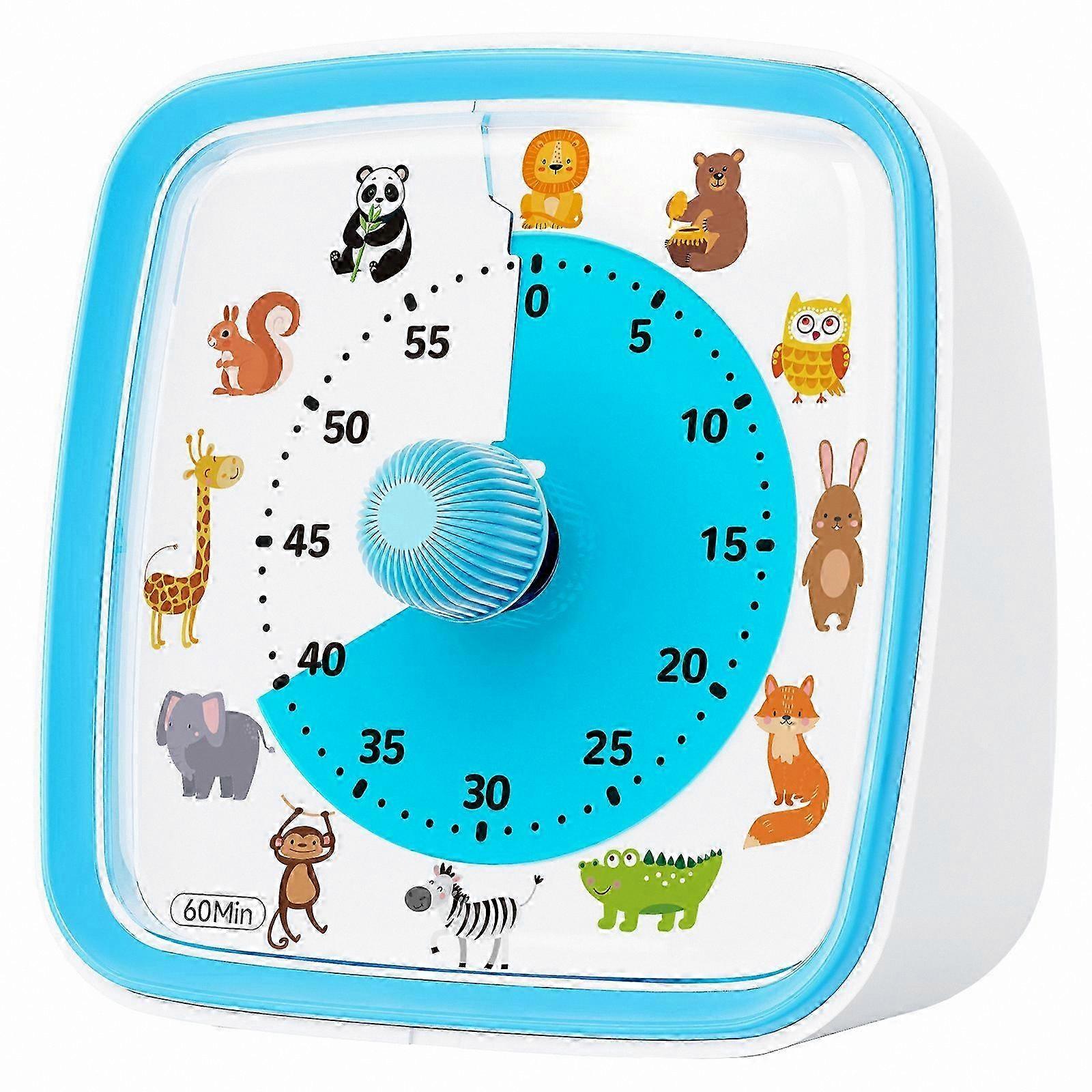 Visual Timer with Night Light, 60-Minute Countdown, Pomodoro Function, Rainbow Design for Kids
