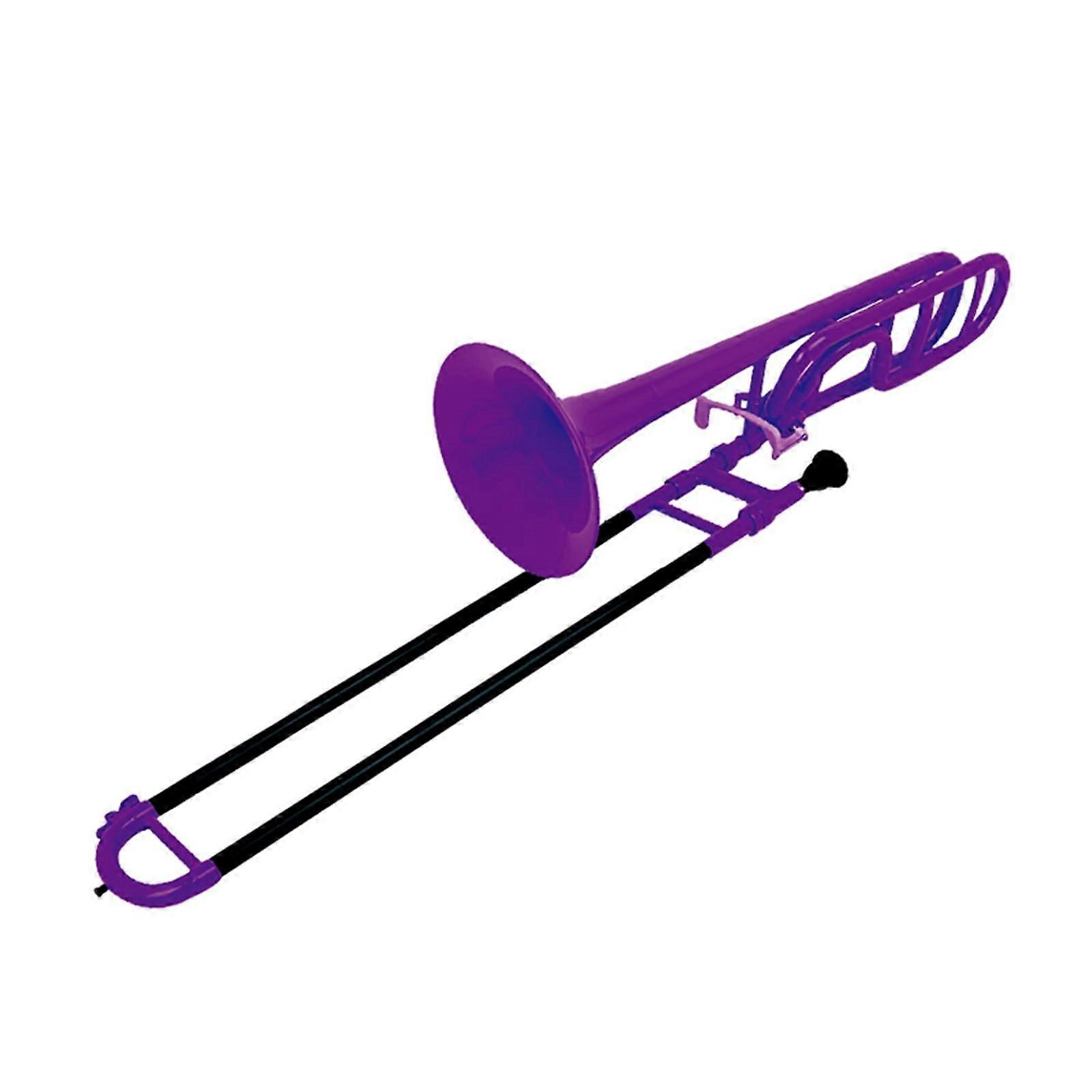 Purple B Flat Trombone with Case, Easy Play Design for Beginner and Professional Musicians