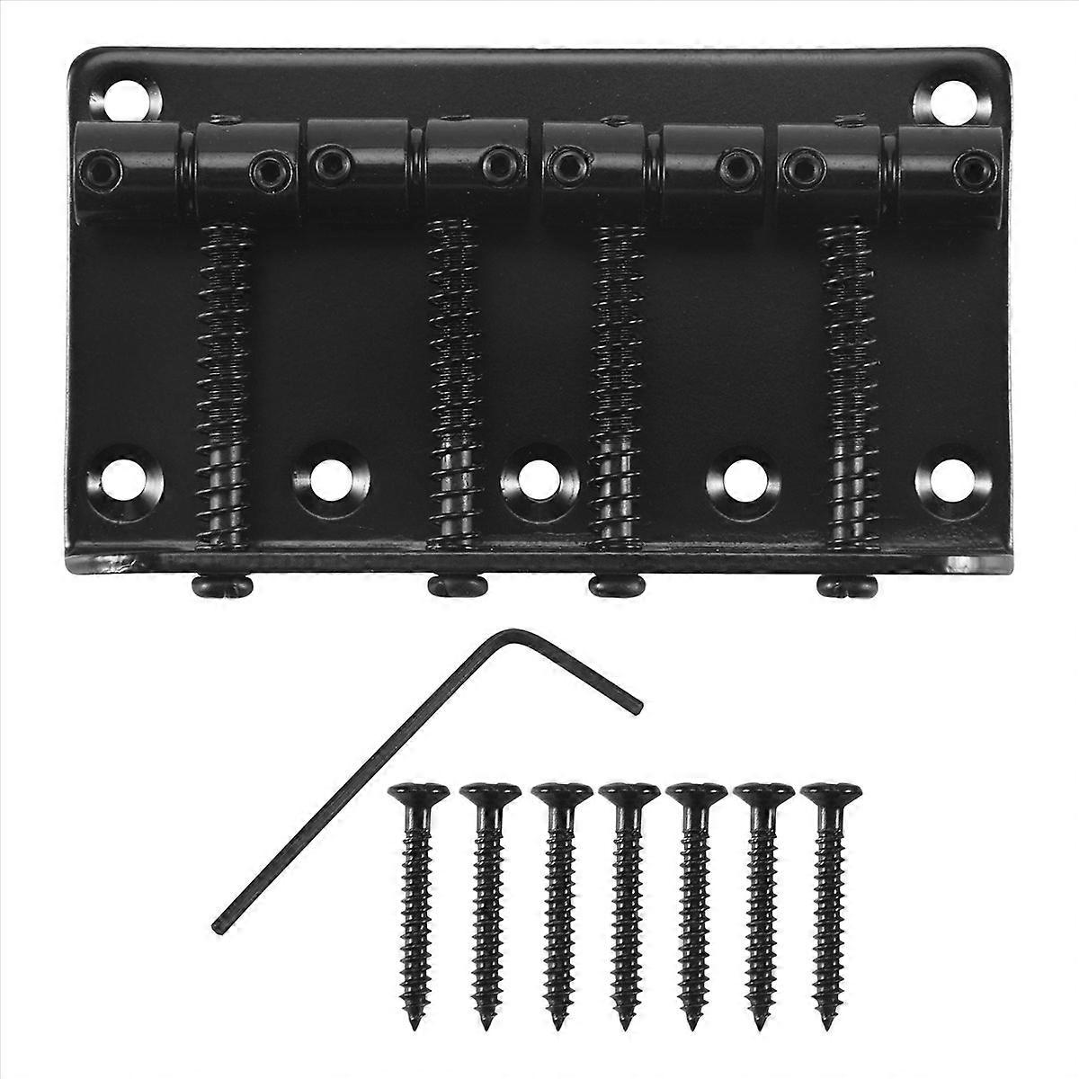 4 String Vintage Style Bass Hardtail Bridge,Black