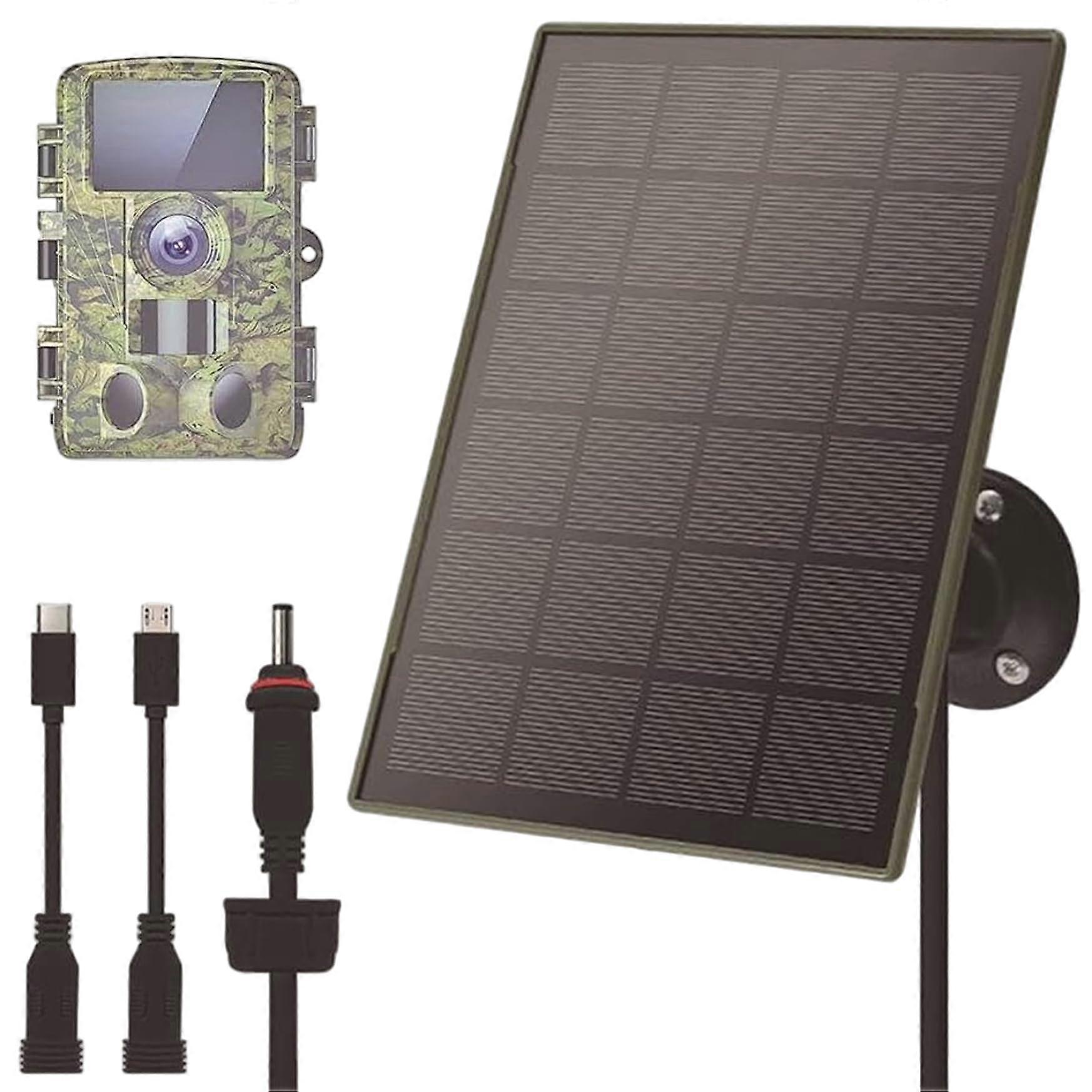 6000mAh IP66 Waterproof Solar Panel for Trail Camera and Security Camera, Long Runtime, Easy Mount