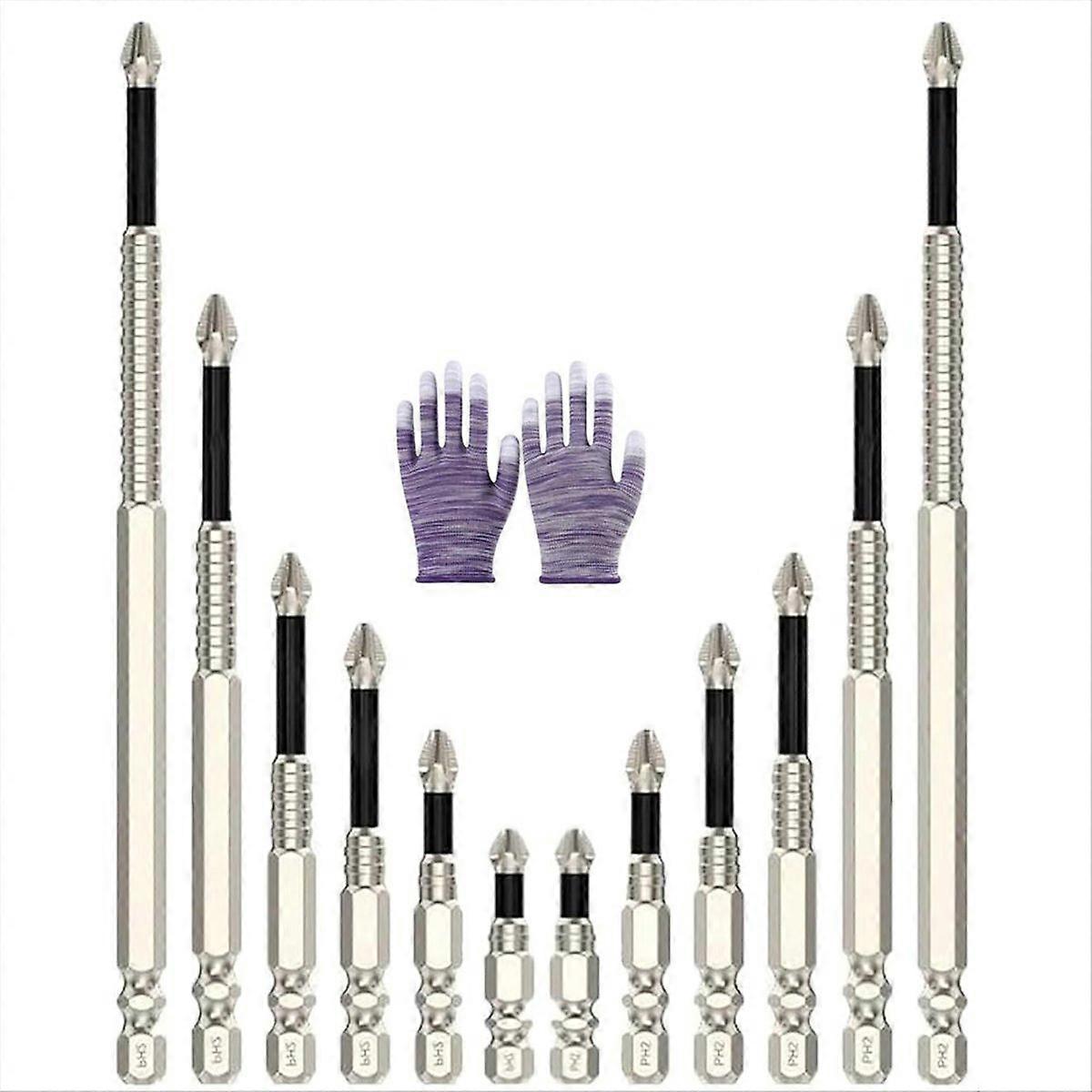 Visulong Drill Bits, Hardpointing Screw Bits, Visulong High-Magnetic Screwdriver Drill Bit Set,Screw