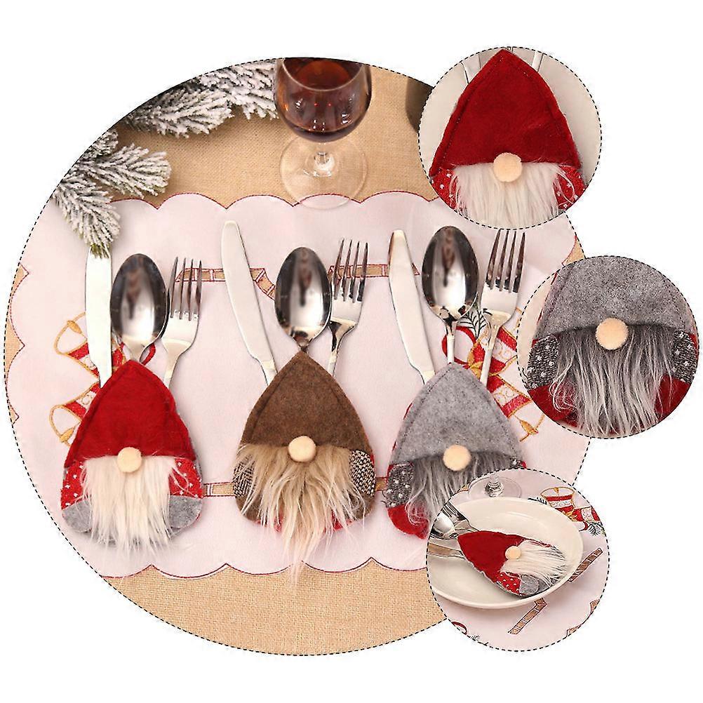 Christmas Tableware Cover Cutlery Holder for 6Pcs Festive Table Use