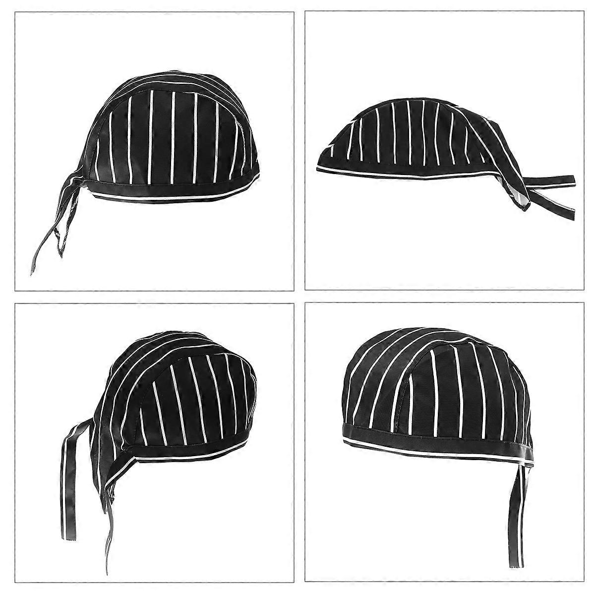 Catering Skull Cap Black Chef Hat for Kitchen Use with Adjustable Ribbon