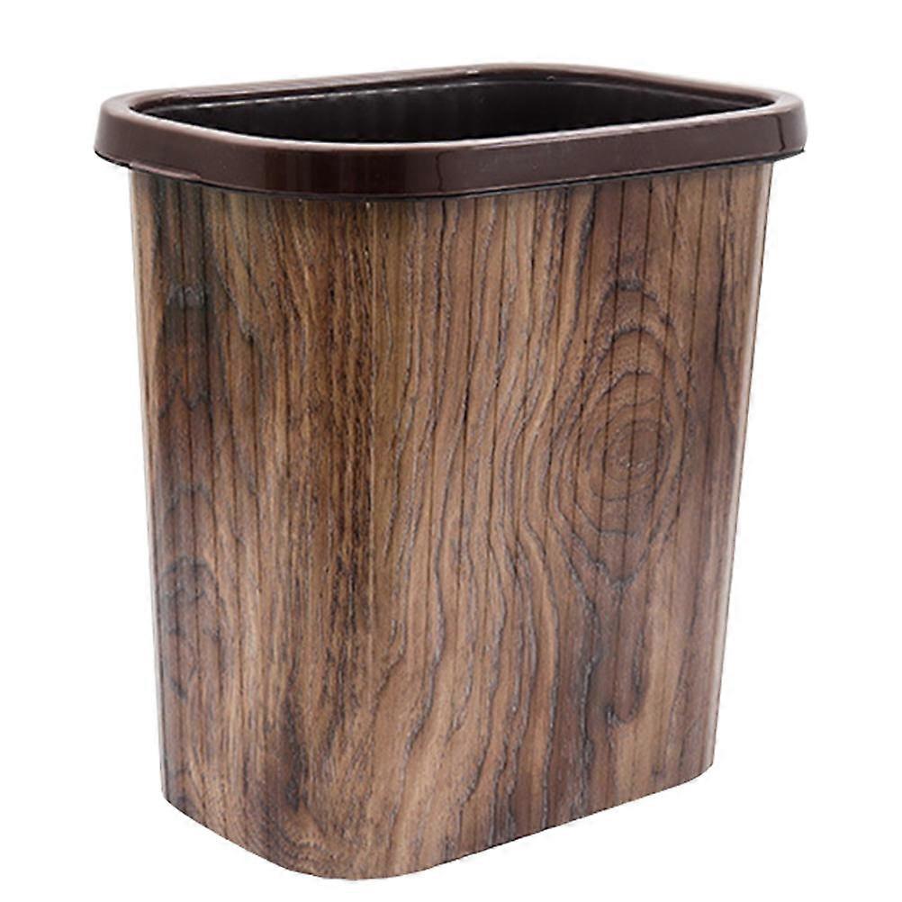 Trash Can Large Capacity for Home Use 1Pcs Brown Plastic Waste Bin