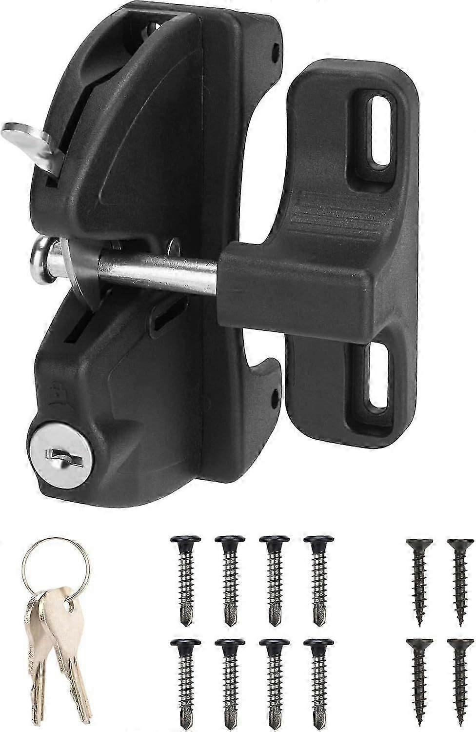 Key Lockable 2 Sided Gate Latch Key,Self Locking Gate Latch Gate Fence Lock for