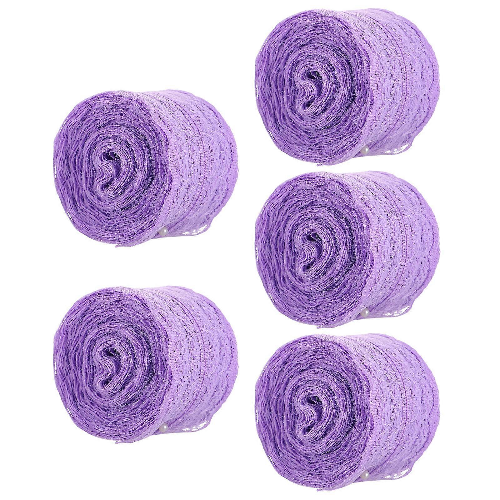 Packaging Ribbons Lavender Polyester Silk 5 Rolls