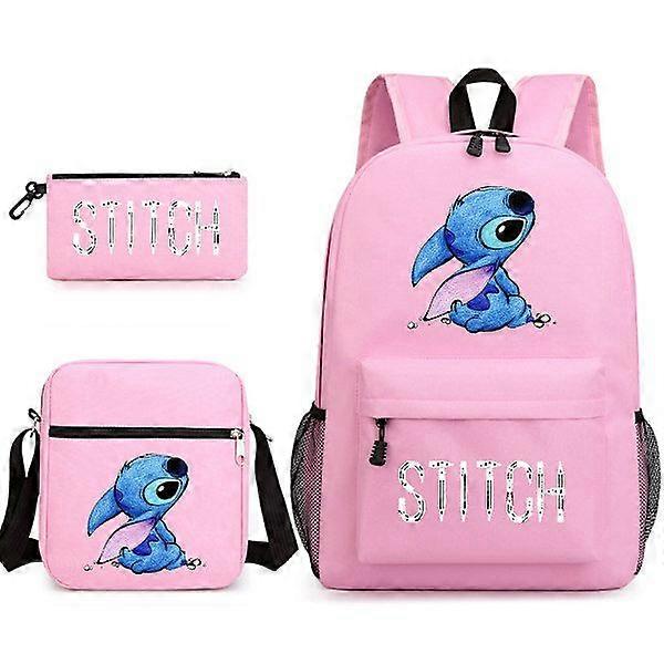 Lilo & Stitch Backpack Set School Bag. .- Perfect star red