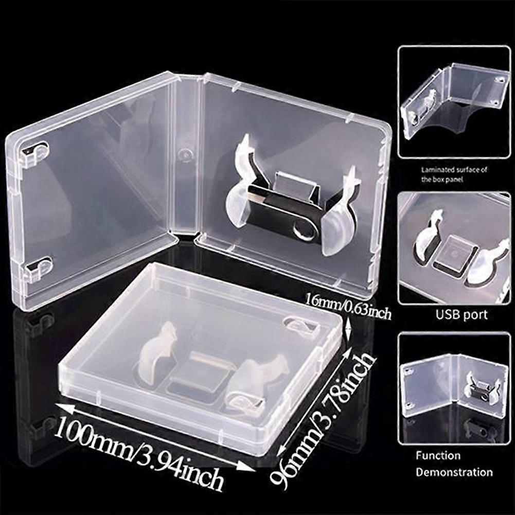 40pcs USB Flash Drive Boxes Protector Transparent Clear Storage Case Dustproof USB Stick Packaging for Memory Drives