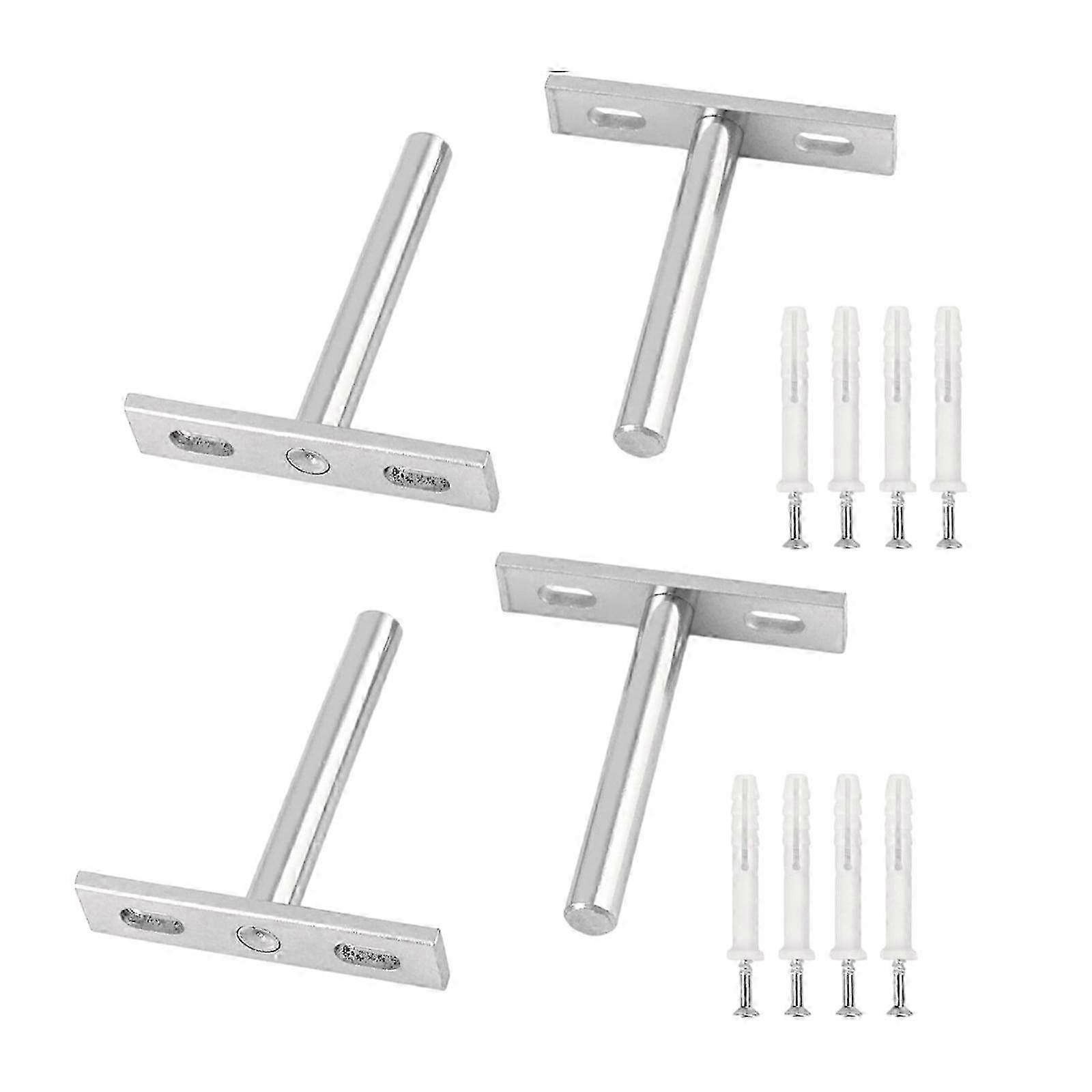 4x Floating Shelf Brackets T Shaped Wall Shelf Brackets for Storage Kitchen