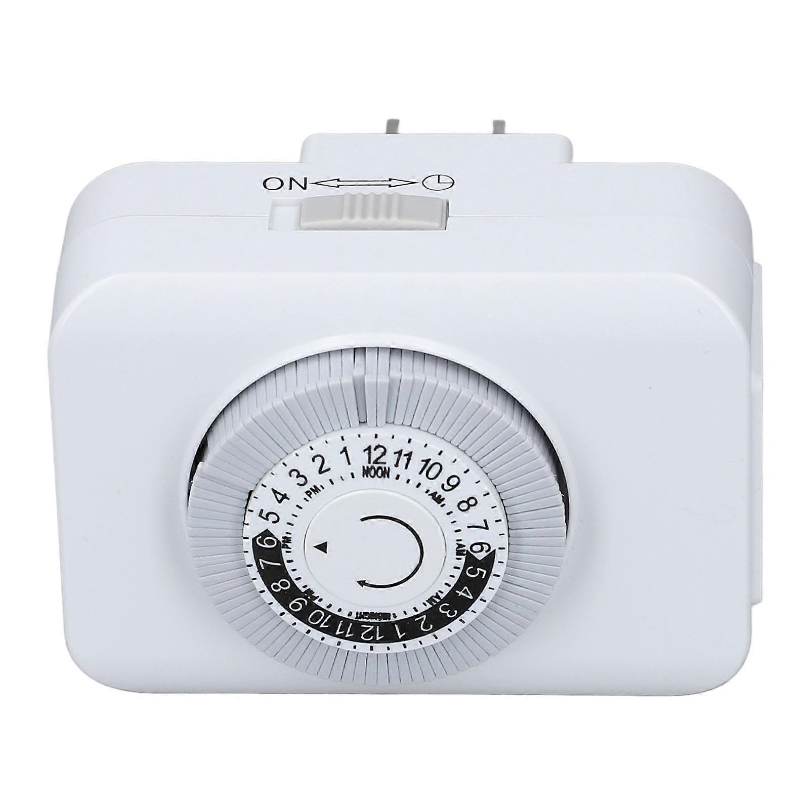 24 Hour Plug in Timer Socket Auto Power Off Programmable 2 Prong Timing Switch Outlet 15 Minute Interval