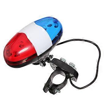 Bicycle Police Siren 4 Sounds Melody Bicycle Power Horn Siren Bell 6-LED Strobe Blue and Red Bicycle Safety Light compatible with Kids Bike