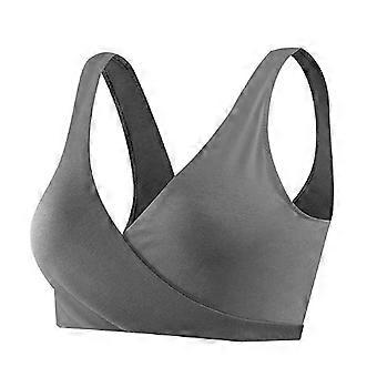 Nursings Bra Maternity Bra Breastfeeding Sleeping/Sleep Bra Pregnancy Women Wirefree Traceless Bralette Bras dark graya