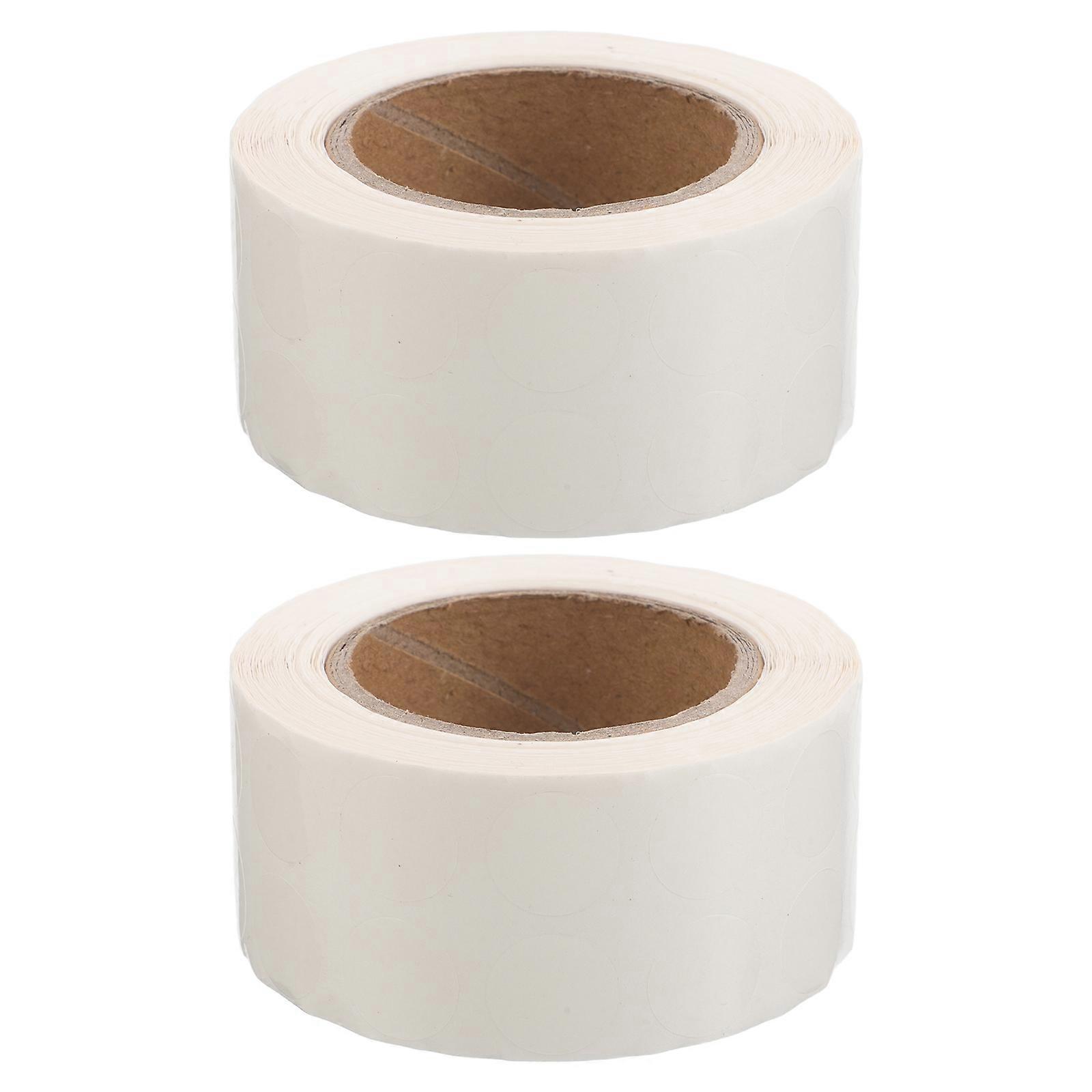 2 Rolls Blank Round Stickers: White Coding Tag Labels Dot Labels Adhesive Packaging Seals For Marking Coding And Labeling Various Items
