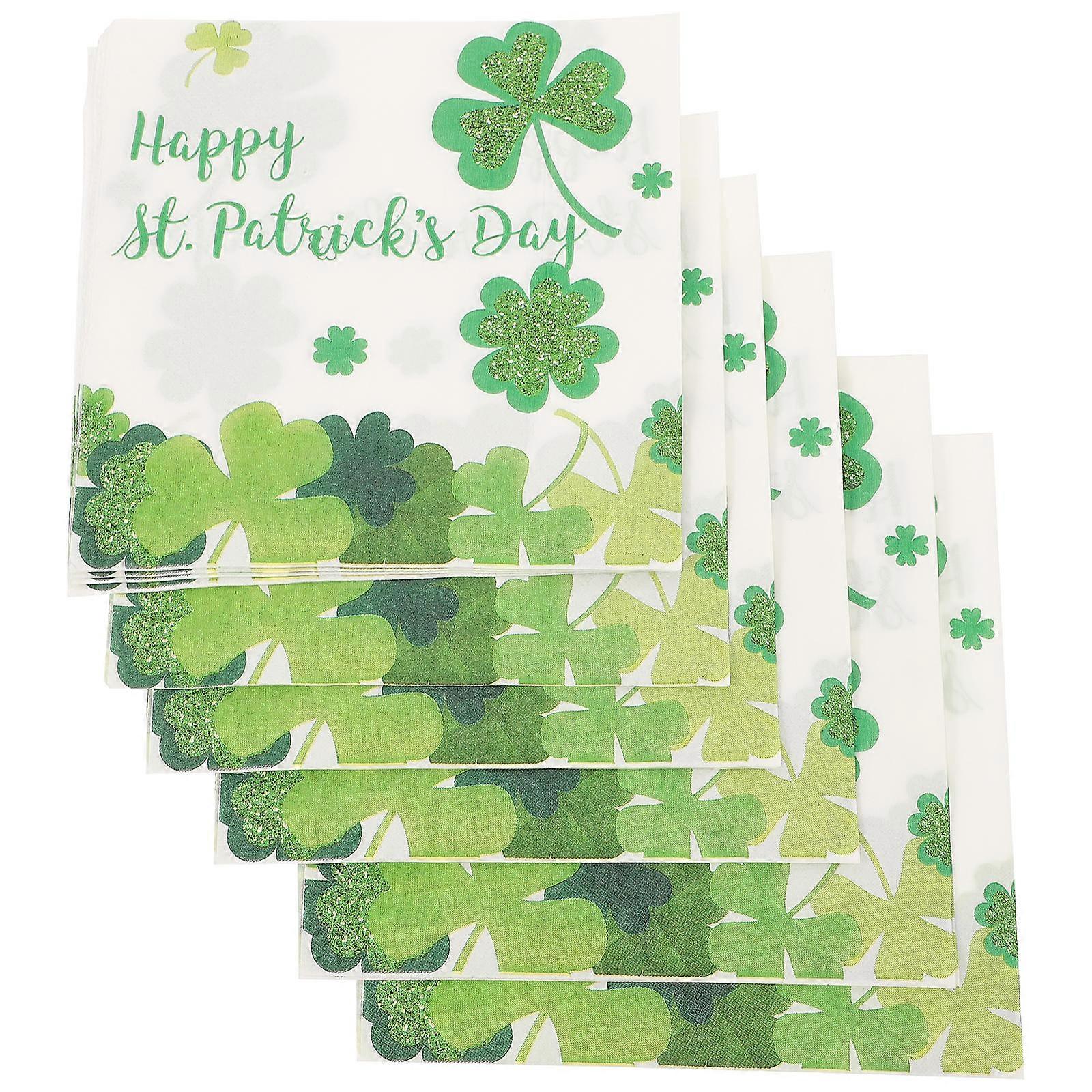 Disposable Tissue Clover Napkins for Party Use 40 Sheets Set