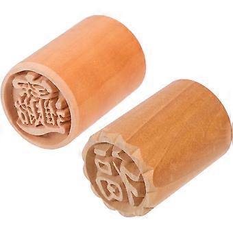 2pcs  Mooncake Mold Molder Chinese Pastry Stamp Fu Stamp Cake Decorating Tools Food Pattern for Mooncake Decor