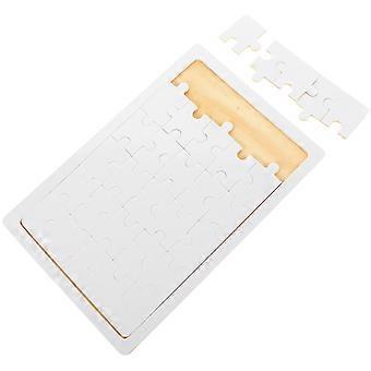 Wooden Puzzle Heat Transfer DIY Rectangle Puzzle Piece for Kids Playing Activity