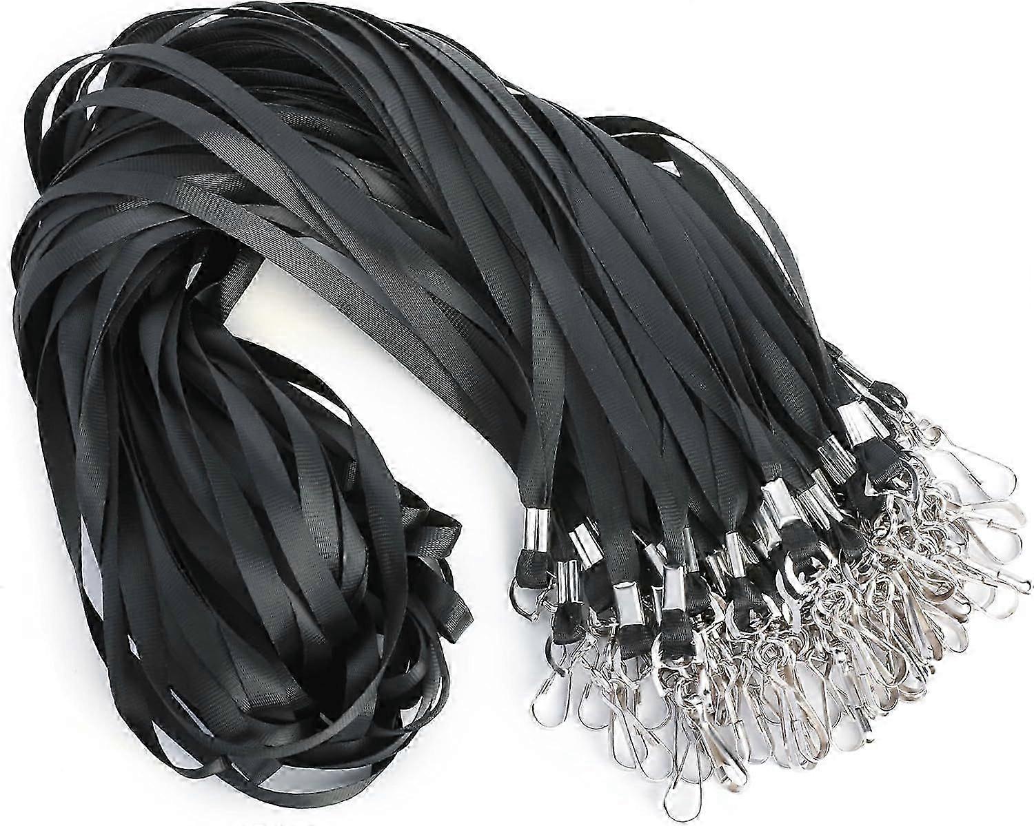 50er-Pack schwarze Lanyards, Lanyards für Ausweise, Sicherheitsausweis-Lanyard 36i
