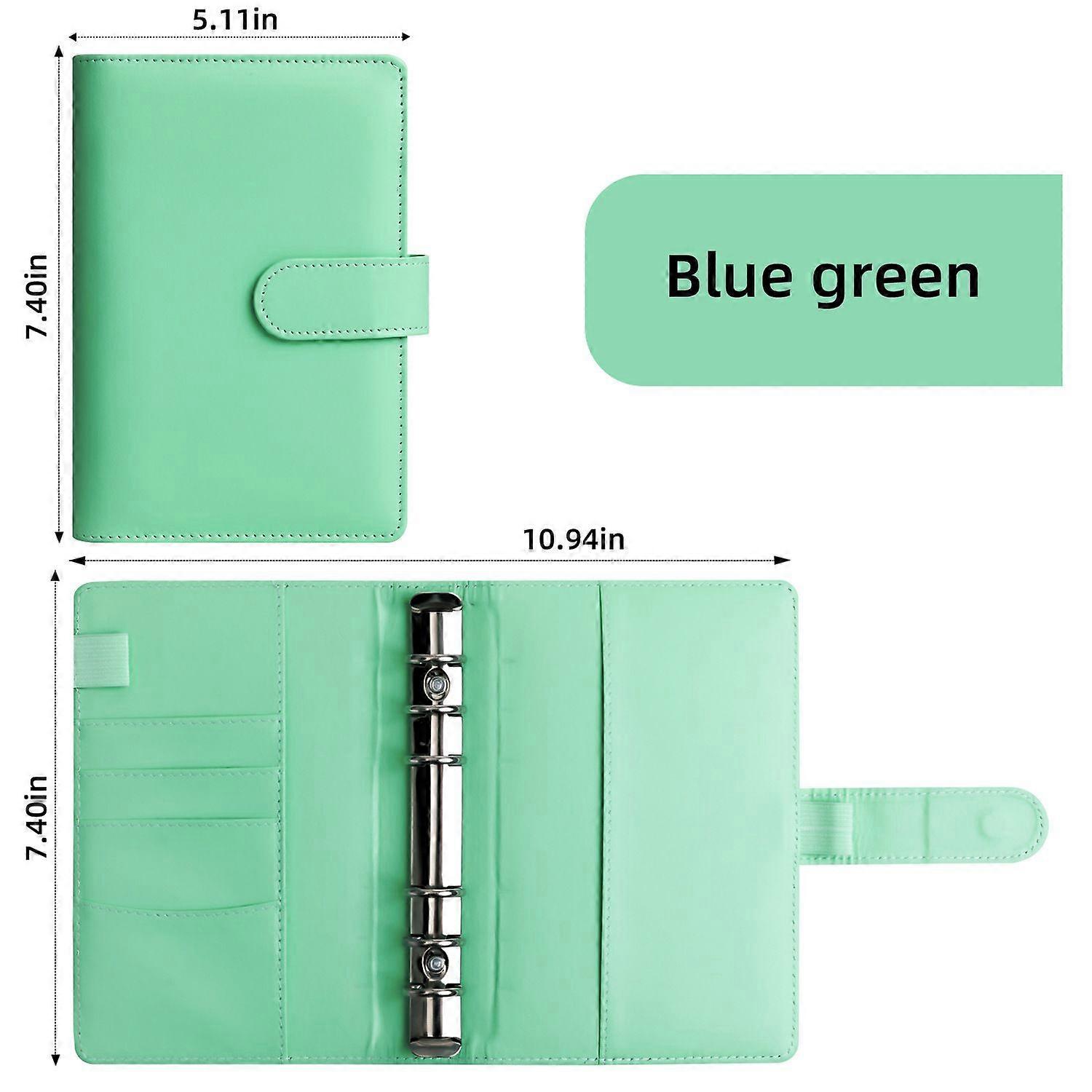 A6 Loose-Leaf Notebook Refillable Budget Planner Cover Green