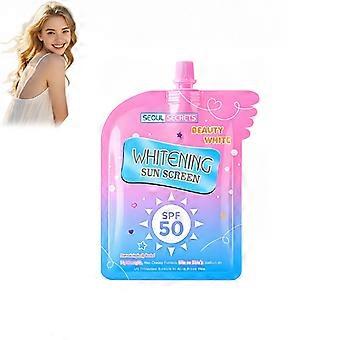 1/2/3 unidades de protector solar SPF 50 con centella y ceramida, crema solar facial ligera y no grasa para un brillo radiante, estuche portátil para viajes, cuidado solar diario para rostro y cuerpo.