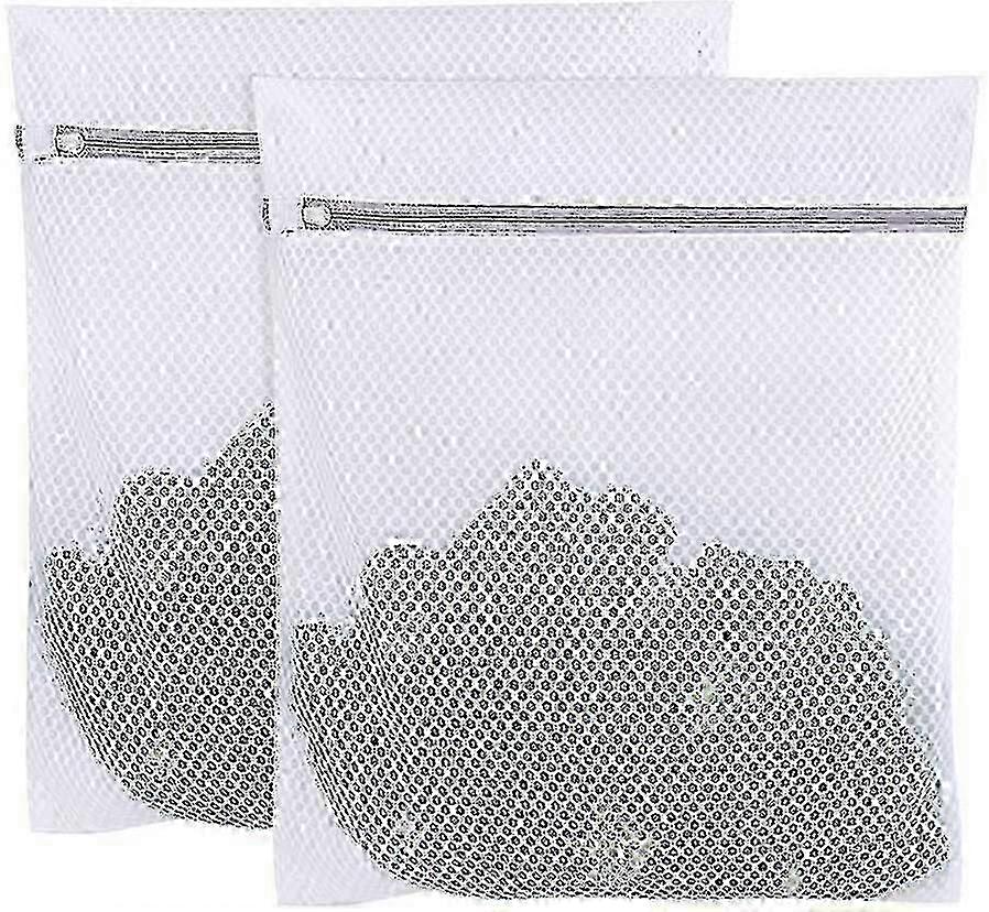 Extra Large Mesh Laundry Bag,2pack Zippered Polyester Laundry Wash Bag - JV