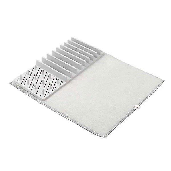 2-in-1 Foldable Dish Drying Mat with Dish Holder