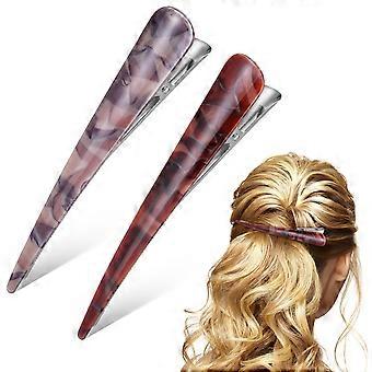 2 stk Duckbill hårspenner Sterk spenning Hårgrep Chic Styling Klohår Barrettes for hårfarge og frisyre