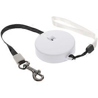 Guinzaglio retrattile per cani, comodo e in nylon bianco, ideale per passeggiate.