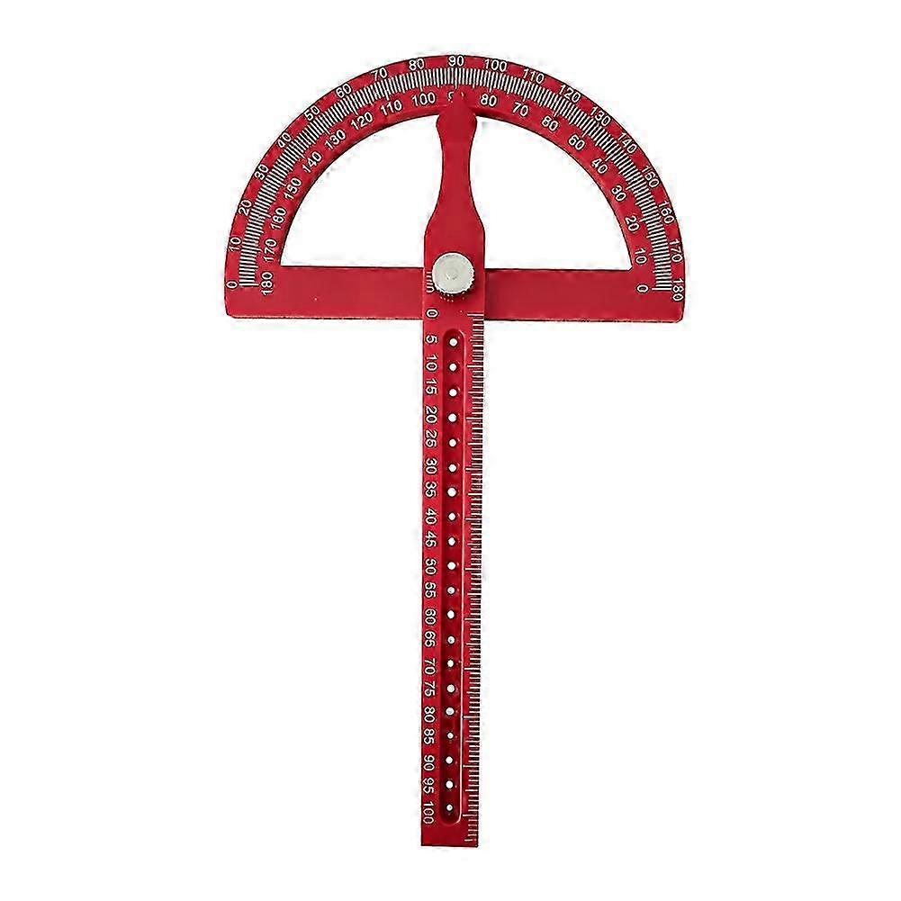 Woodworking Protractor, 180° Adjustable Angle Ruler with Marking Holes, Multi-Function Carpenter Square
