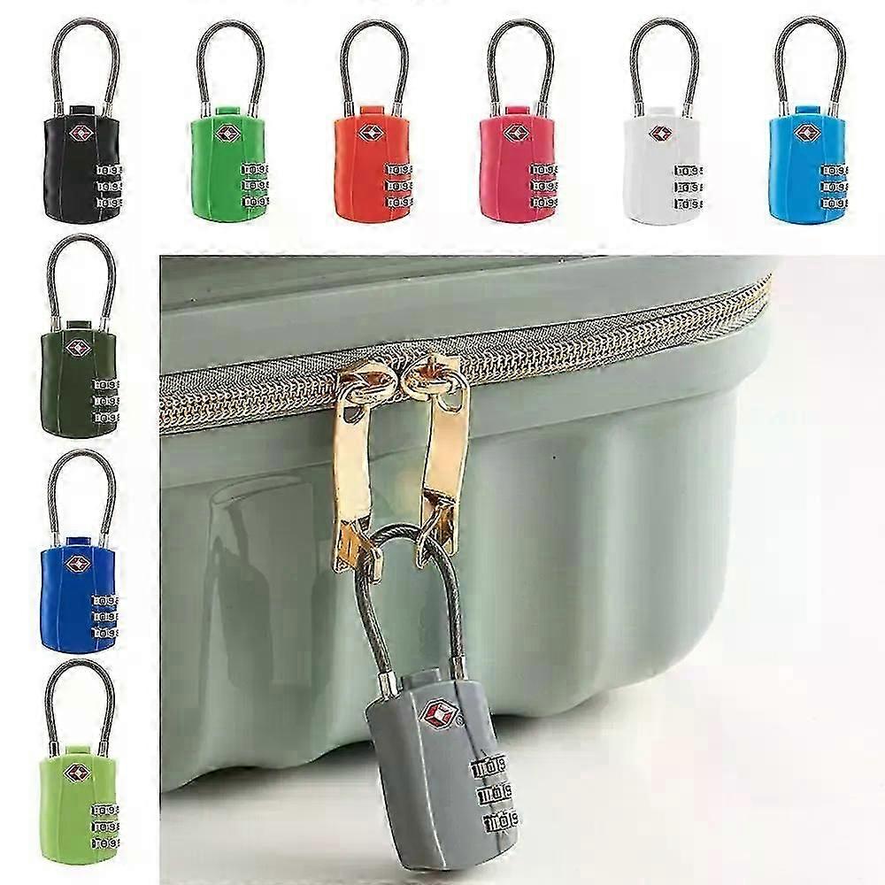 Portable TSA three-digit combination lock, anti-theft color customs combination lock, security tool, luggage combination lock, travel.