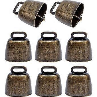 8 Pcs Grazing Iron Bell Farm Animal Bell Retro Iron Bell Pendants Metal Pet Bells Noisemaker Call for Cattle Cow Horse Sheep
