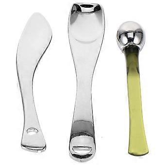 Makeup Spatula Metal Cosmetic Spoon for Facial Cream Massage 9Pcs Set