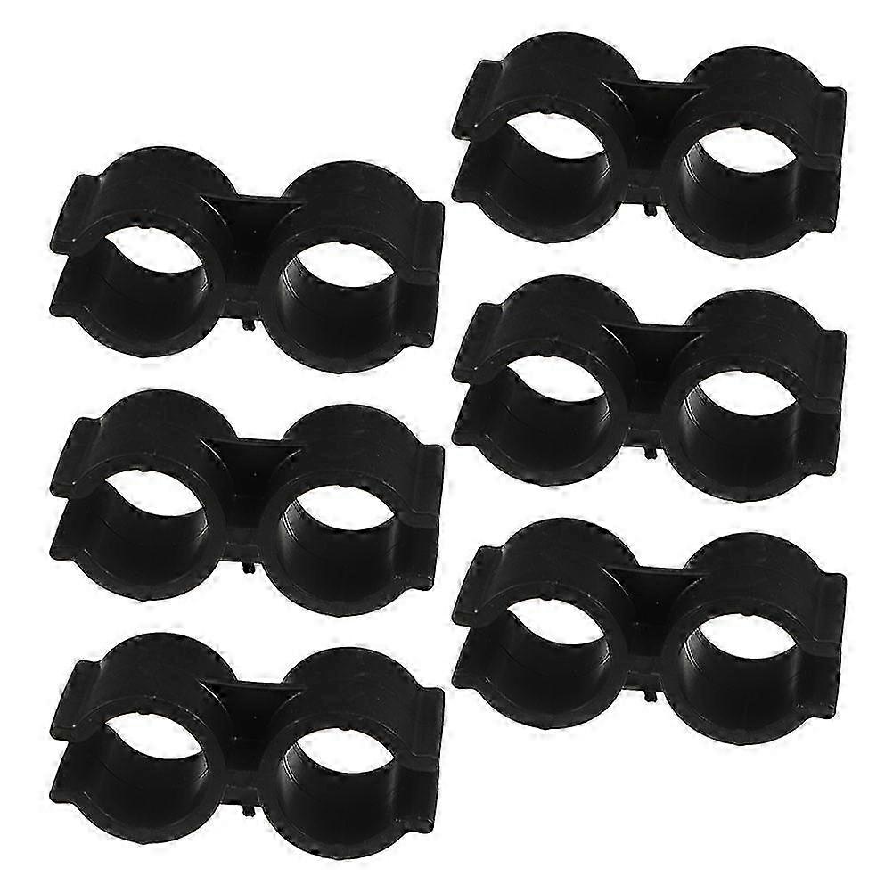 6pcs Double Head Plastic Pipe Clips Clamps Pipe Brackets Dual Pipe Connection Pipe Support Bracket Clamp Pipe Connection Bracket