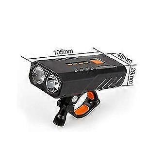 2 pezzi Usb ricaricabile bicicletta luce frontale bici torcia elettrica (nero)