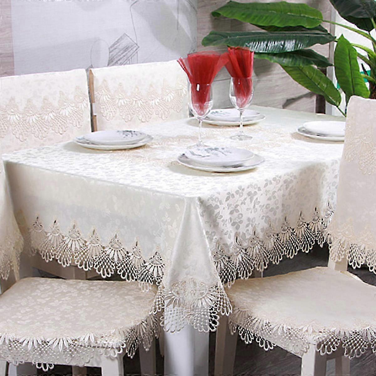 Heavyweight Lace Edge Square Tablecloth