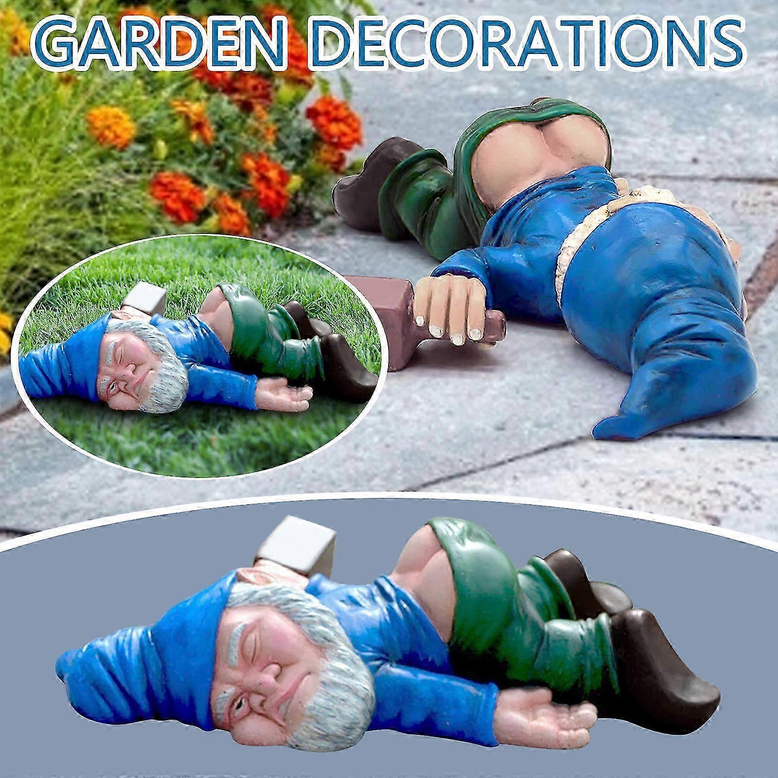 Funny drunken garden dwarfs, creative drunken dwarf ornaments