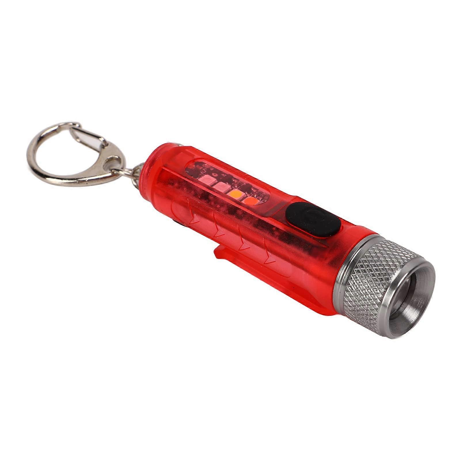 Rechargeable Mini Flashlight with Fast USB Charging, Multiple Modes, Compact Alloy Design for Camping (Red)
