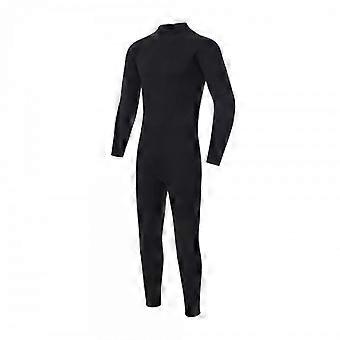 Roupa de mergulho masculina completa de 3 mm para mergulho, surfe e jet ski, com proteção UV, manga comprida e calça nas cores preta e azul.