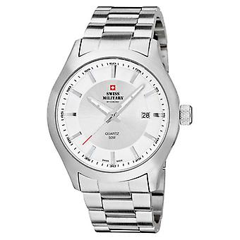 Swiss Military Quartz analog man ur med SM 34024.02 rustfrit stål armbånd