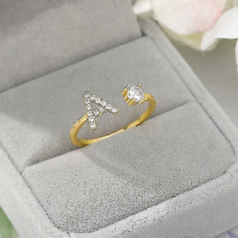 Letters Ring With Cubic Zirconia