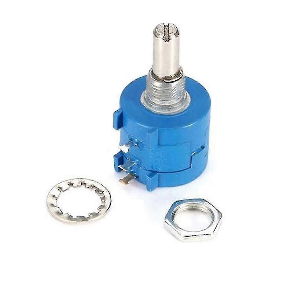1Pc Multiturn Potentiometer, 10K Ohm Adjustable Resistor, Blue