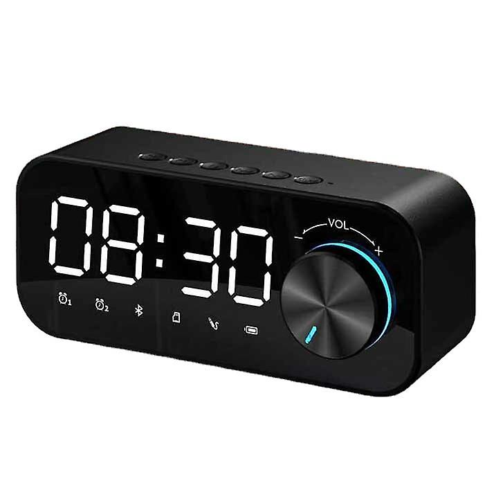 Bluetooth Subwoofer Music Player Speaker Alarm Clock With Fm Radio Broadcast And Dual Alarm Clock Settings