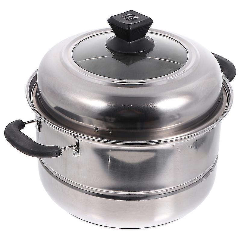 34X26x24cm Assorted Color Stock Pots 1pc Double-layer Stainless Steel Steam Pot Food Steamer Creativ