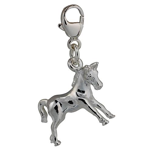 Silver 24x16mm Pony Charm on a lobster trigger