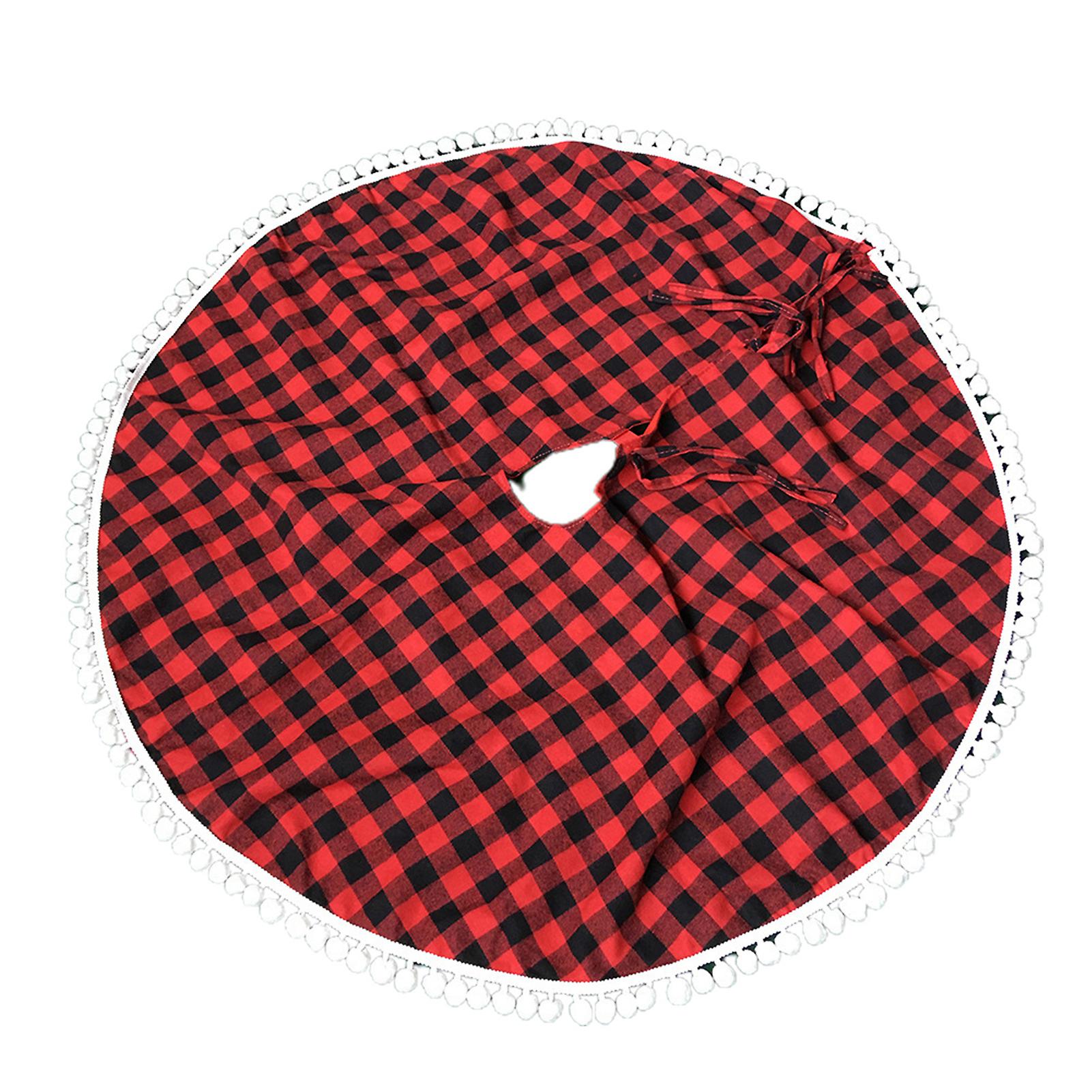 Christmas Tree Skirt Tree Foot Carpet Large Xmas Tree Mat Round Table Cloth With Umbrella Hole Home Decor 35.4 In