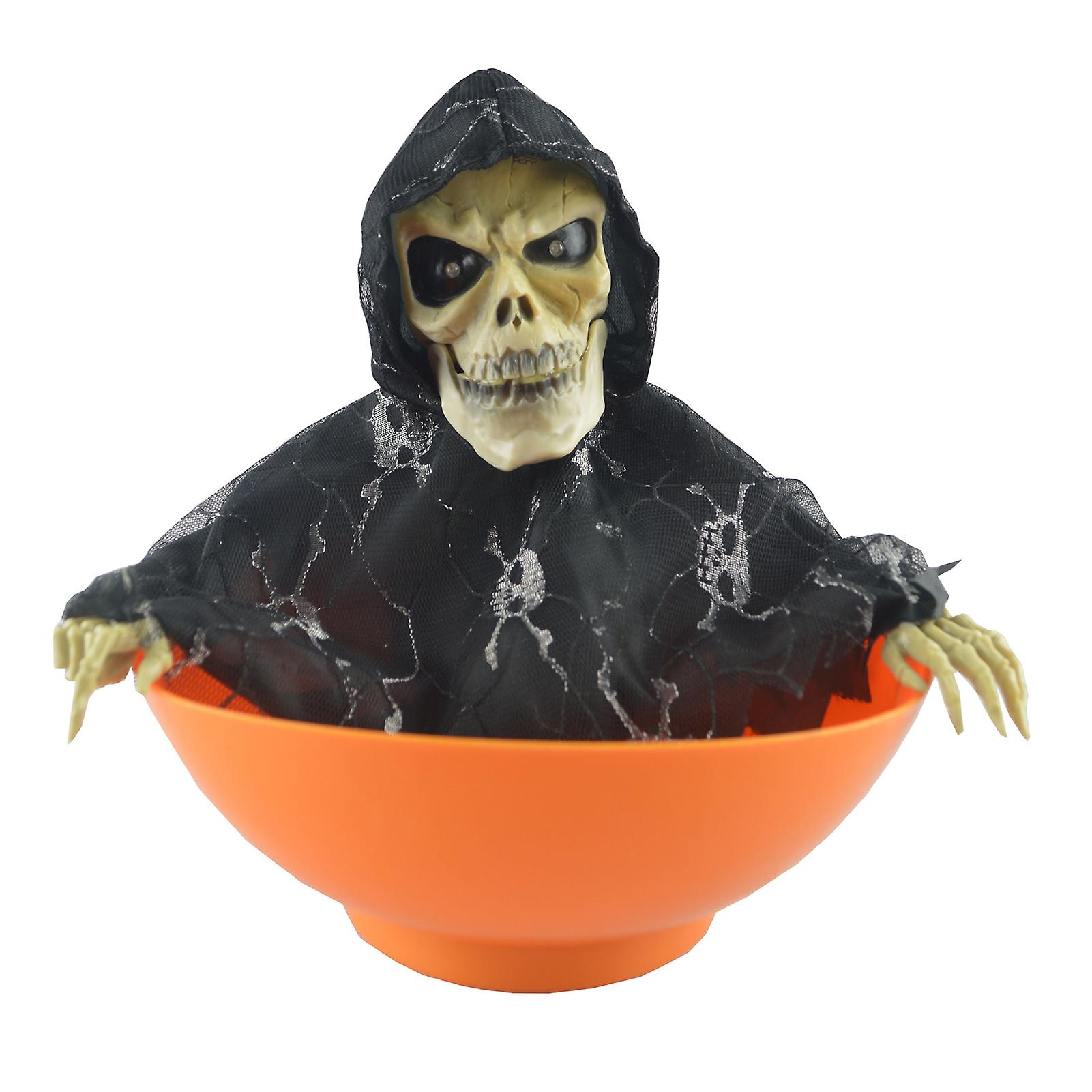 Halloween Luminous Skull Ghost Candy Bowl Adding Halloween Ambience Door Skull Bowl For Halloween Scary Props