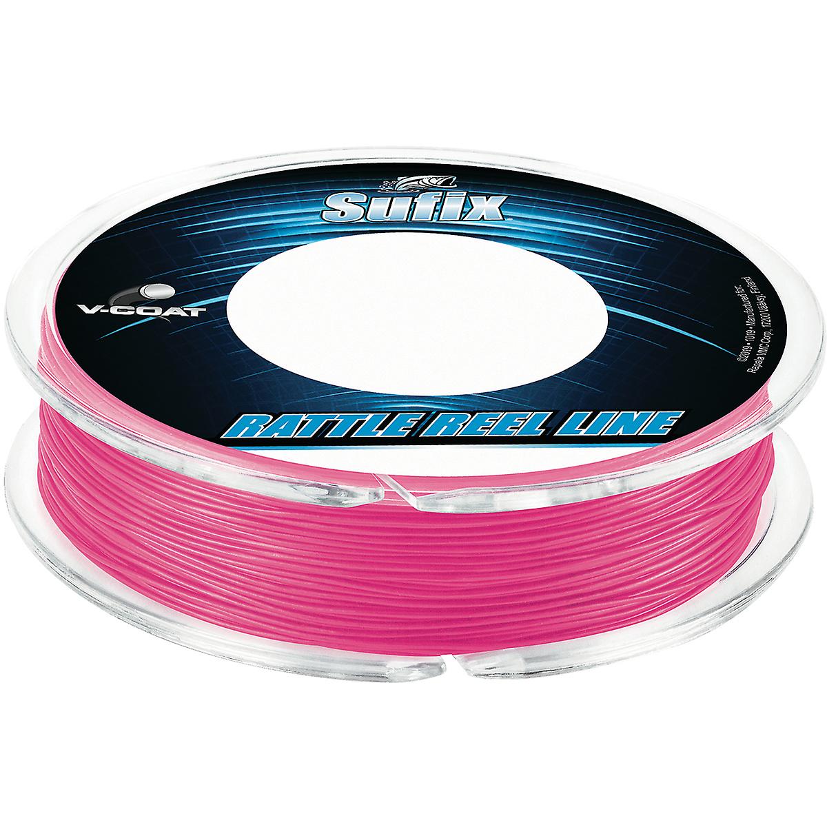 Sufix Rattle Reel V-Coat Ice Fishing Line, Hot Pink, 50 Yard Spool