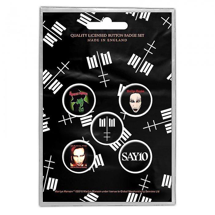 Marilyn Manson Logo Cross Badge Set (Pack of 5)