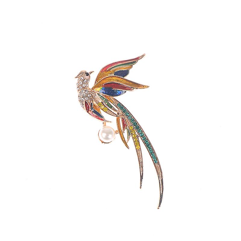 Crystal Phoenix madárbrossok nőknek Zománc repülő szépség Madár Party Office Bross Pin ajándékok Főnix olaj Csepegő bross