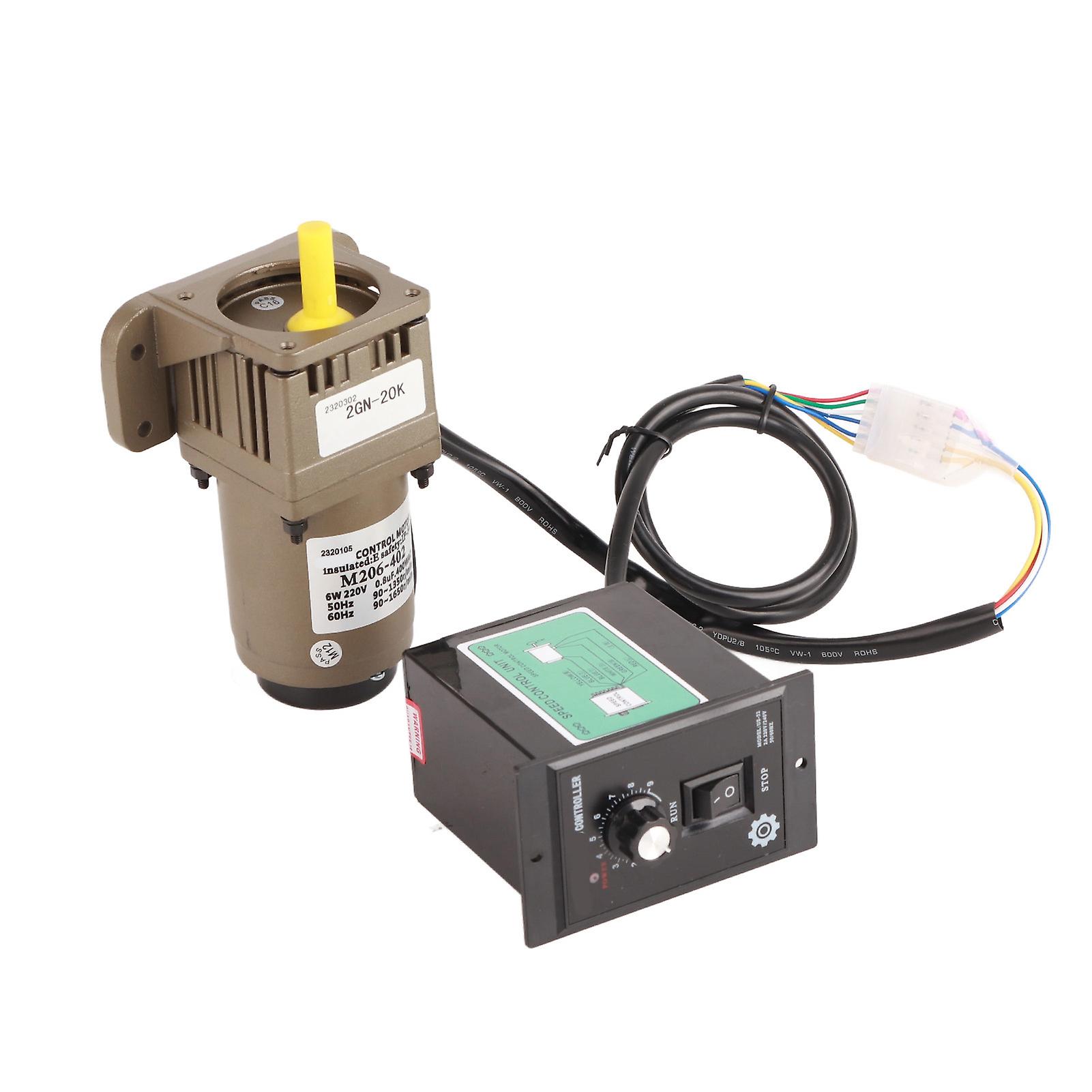 AC 220V 6W Single Phase Asynchronous Gear Motor Deceleration Adjustable Speed