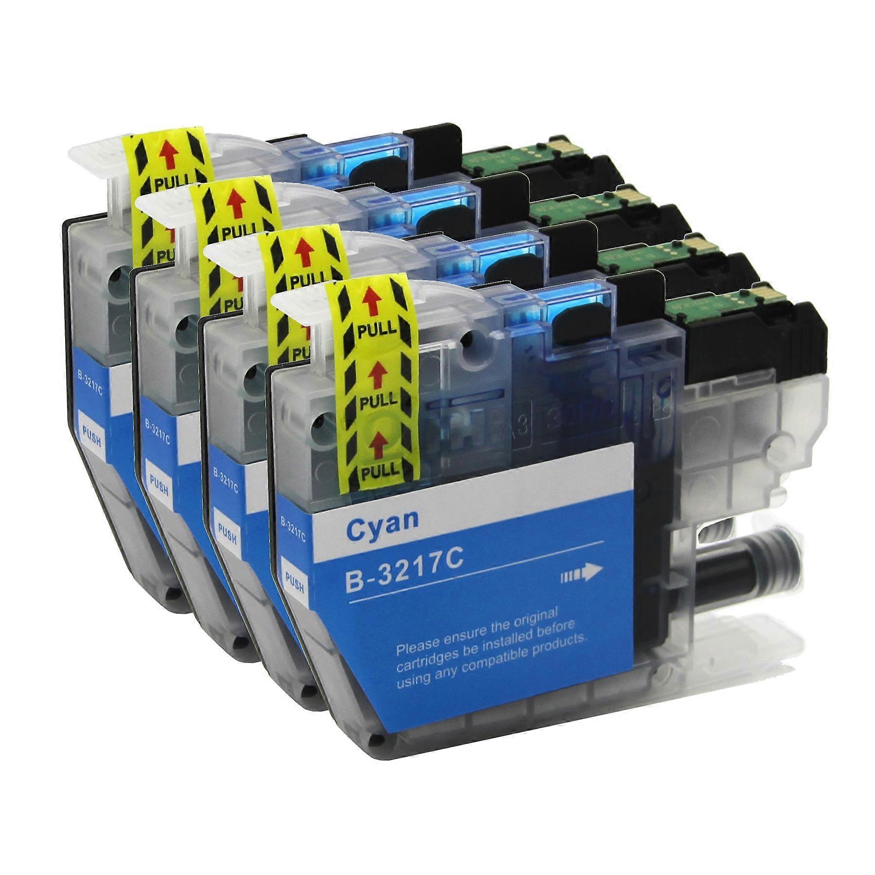 Go Inks Compatible LC3217C Ink Cartridge, 3 Pack, Cyan for Brother Printers